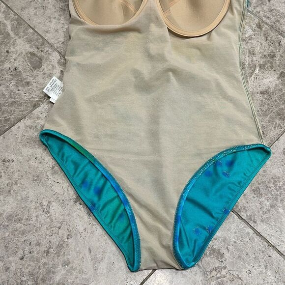 Vintage Gottex Gold Label 80’s Watercolor Surplice One Piece Swimsuit Size 12 - Picture 13 of 16